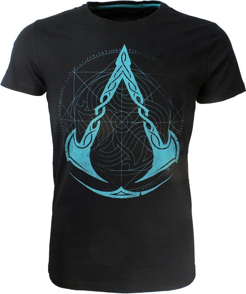 Assassins Creed Valhalla Crest Grid T-Shirt Zwart